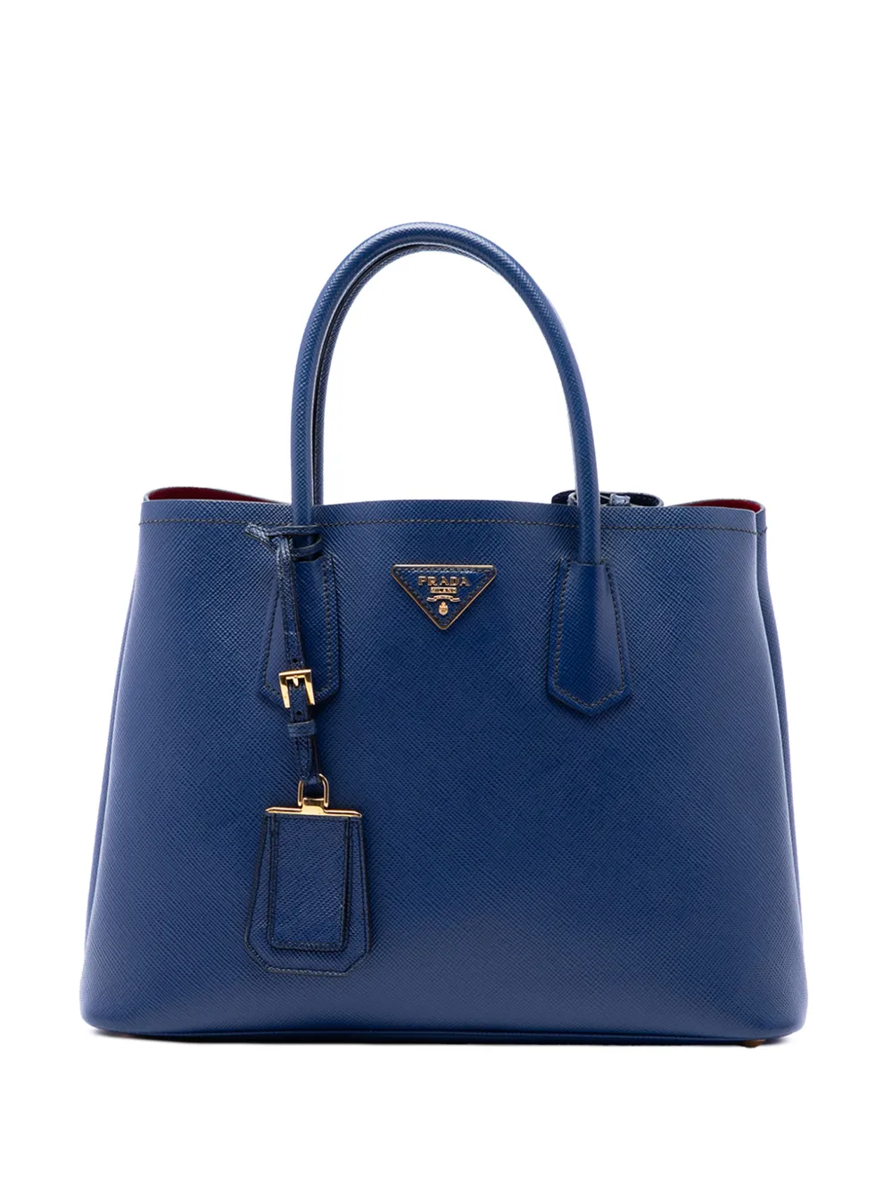 Prada Pre-Owned 2010-2026 Medium Saffiano Cuir Double Handle satchel - Blu