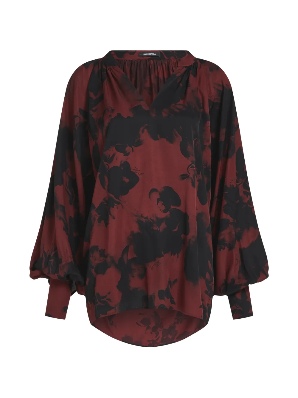 Karl Lagerfeld floral-print voluminous blouse Rood