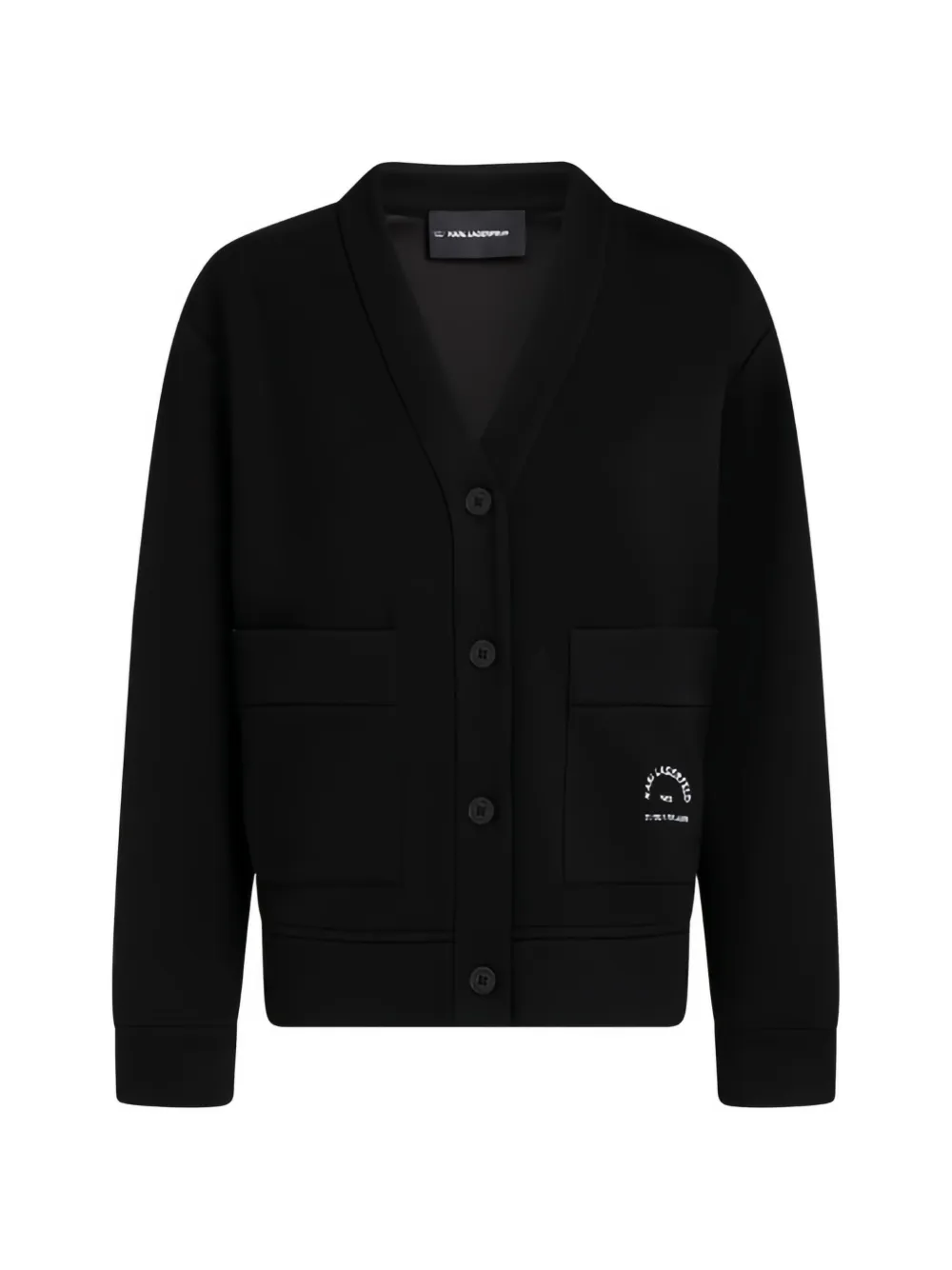 Karl Lagerfeld logo-print buttoned cardigan - Black
