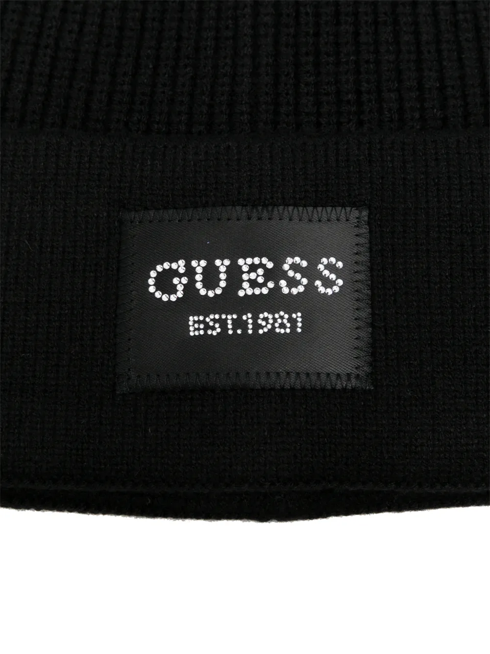 GUESS USA Ribgebreide muts Zwart