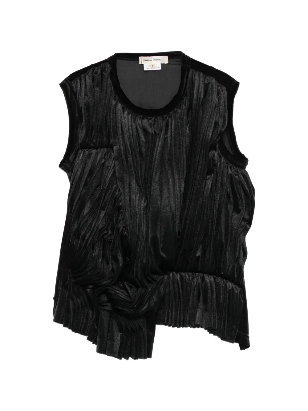 Comme Des Garçons deconstructed sleeveless ruch top - Nero
