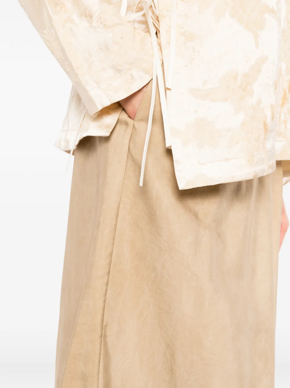 Uma Wang wrap-front wide-leg trousers Beige