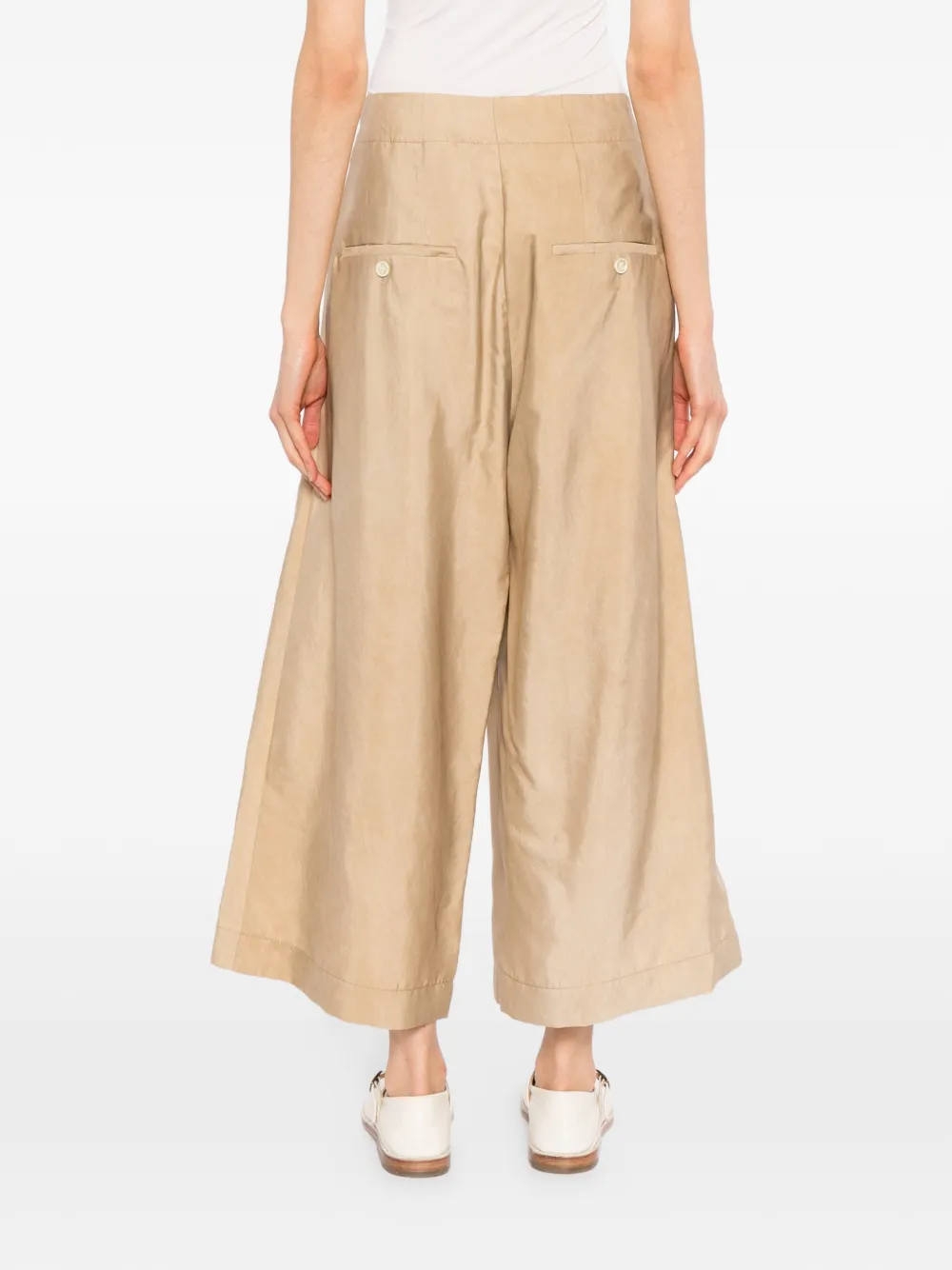 Uma Wang wrap-front wide-leg trousers Beige