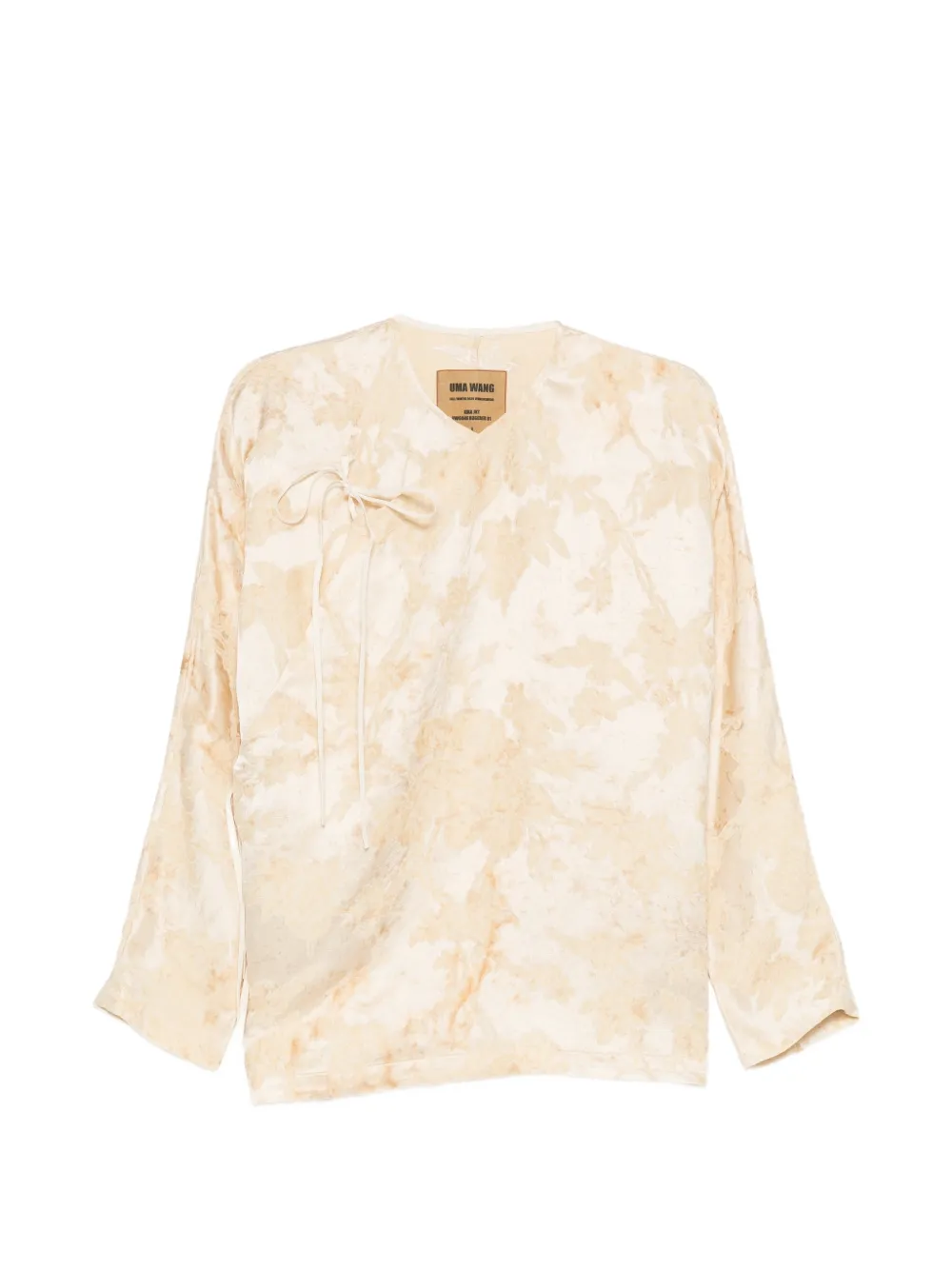 Uma Wang Jack met abstract patroon en striksluiting Beige