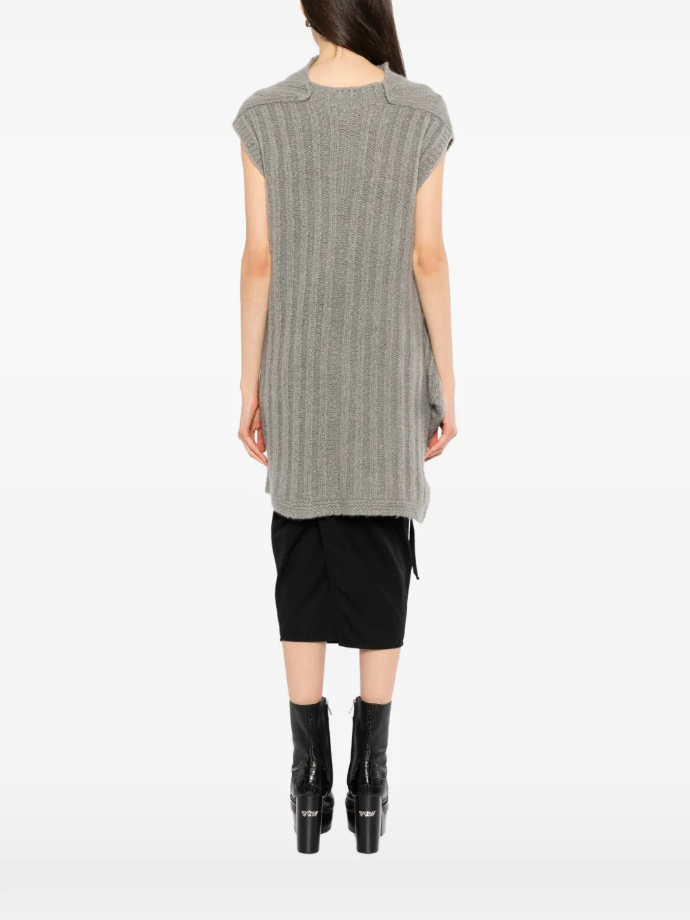 Rick Owens ribbed-knit sleeveless sweater Grijs