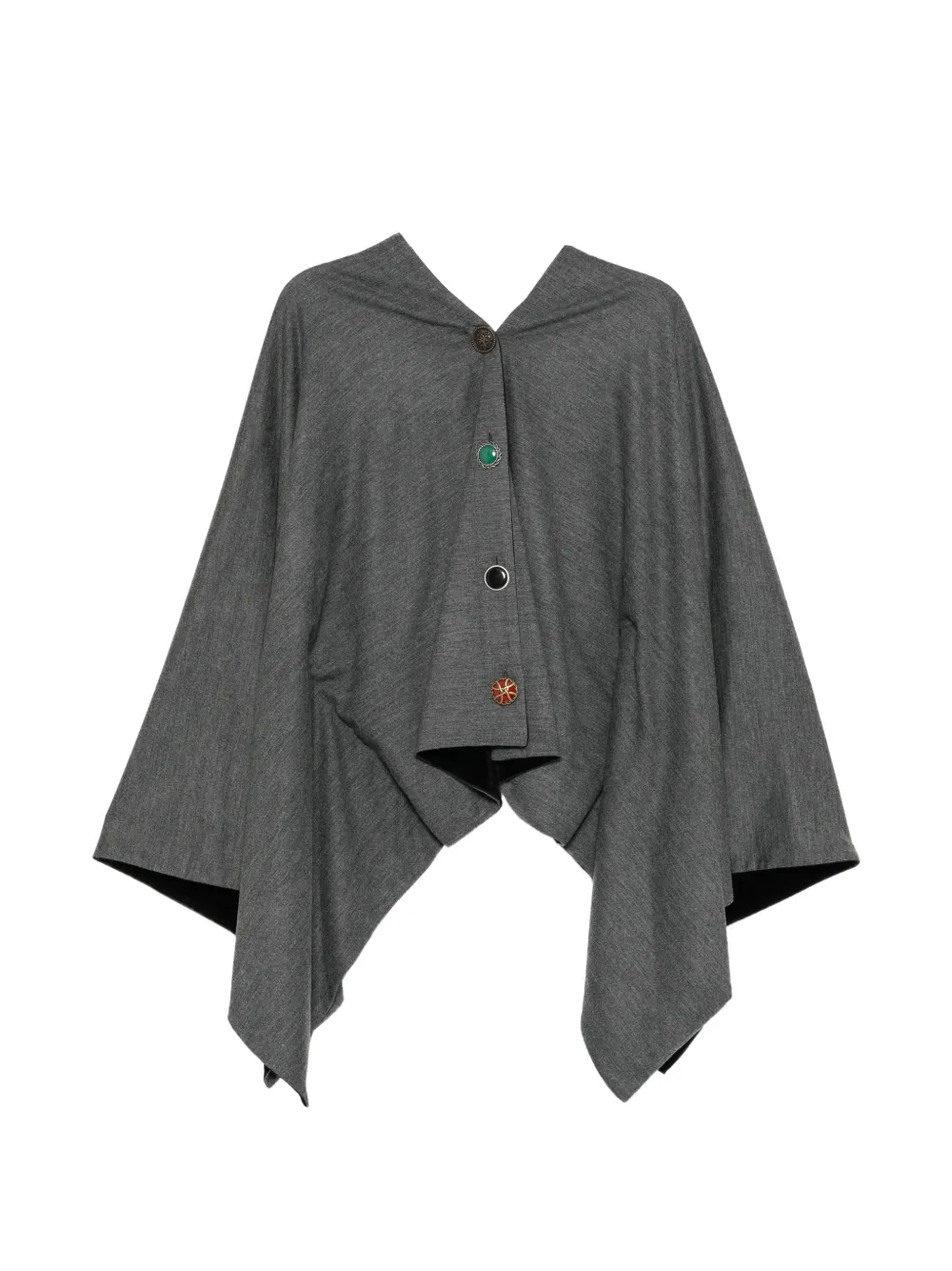 Junya Watanabe wool-milled cape Grijs