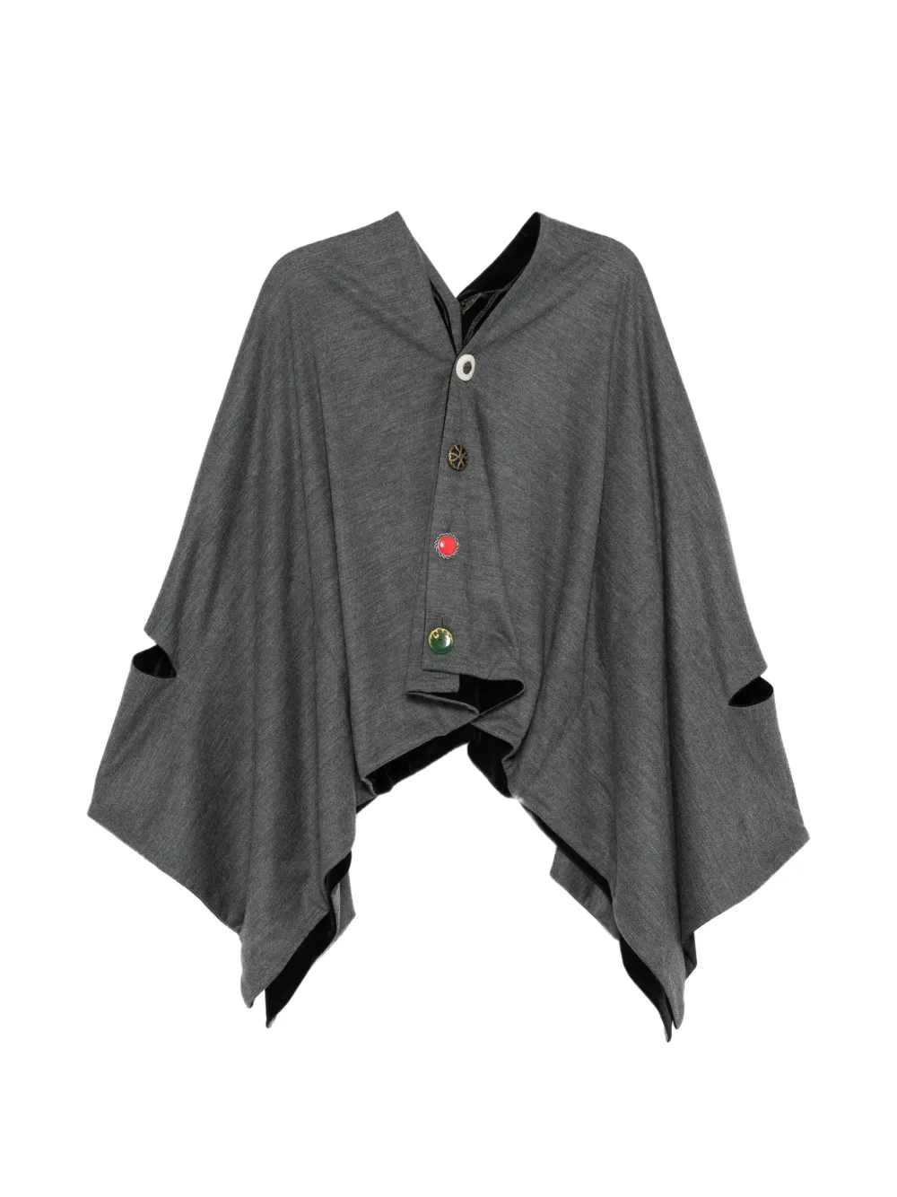 Junya Watanabe wool-milled cape Grijs