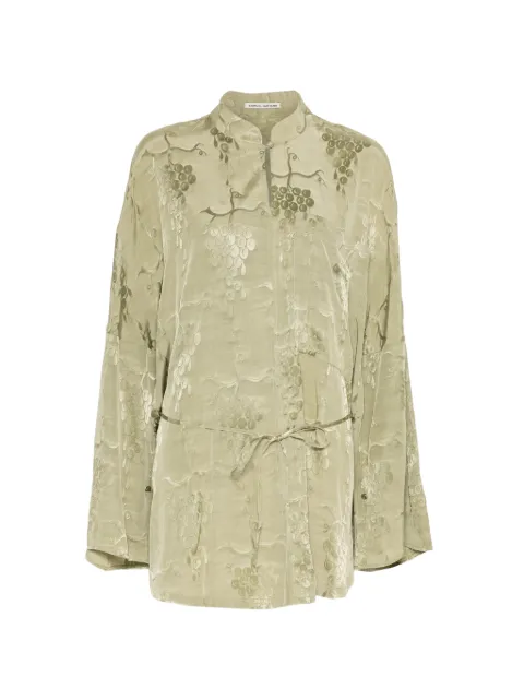 SAMUEL GUÌ YANG jacquard-grape tie-waist shirt