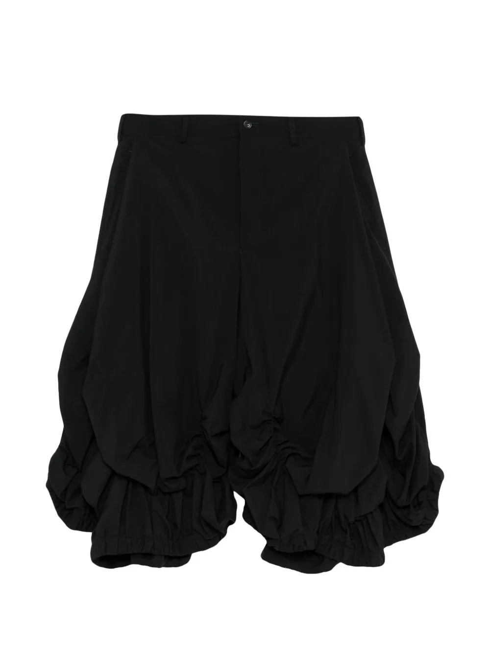 Comme des Garçons Homme Plus ruched tiered shorts - Schwarz