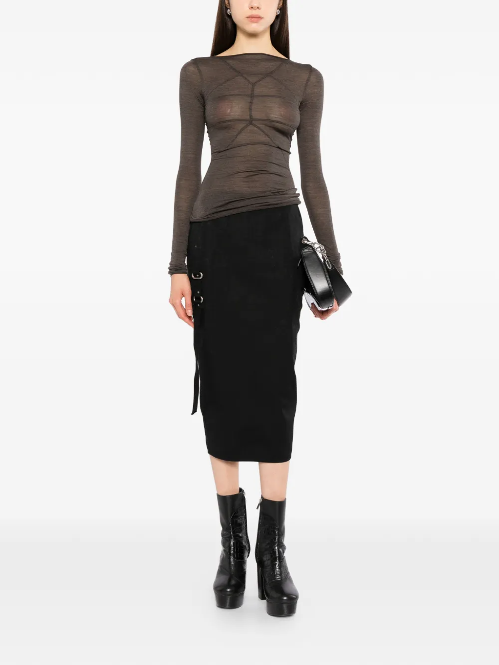 Rick Owens sheer panelled top Bruin