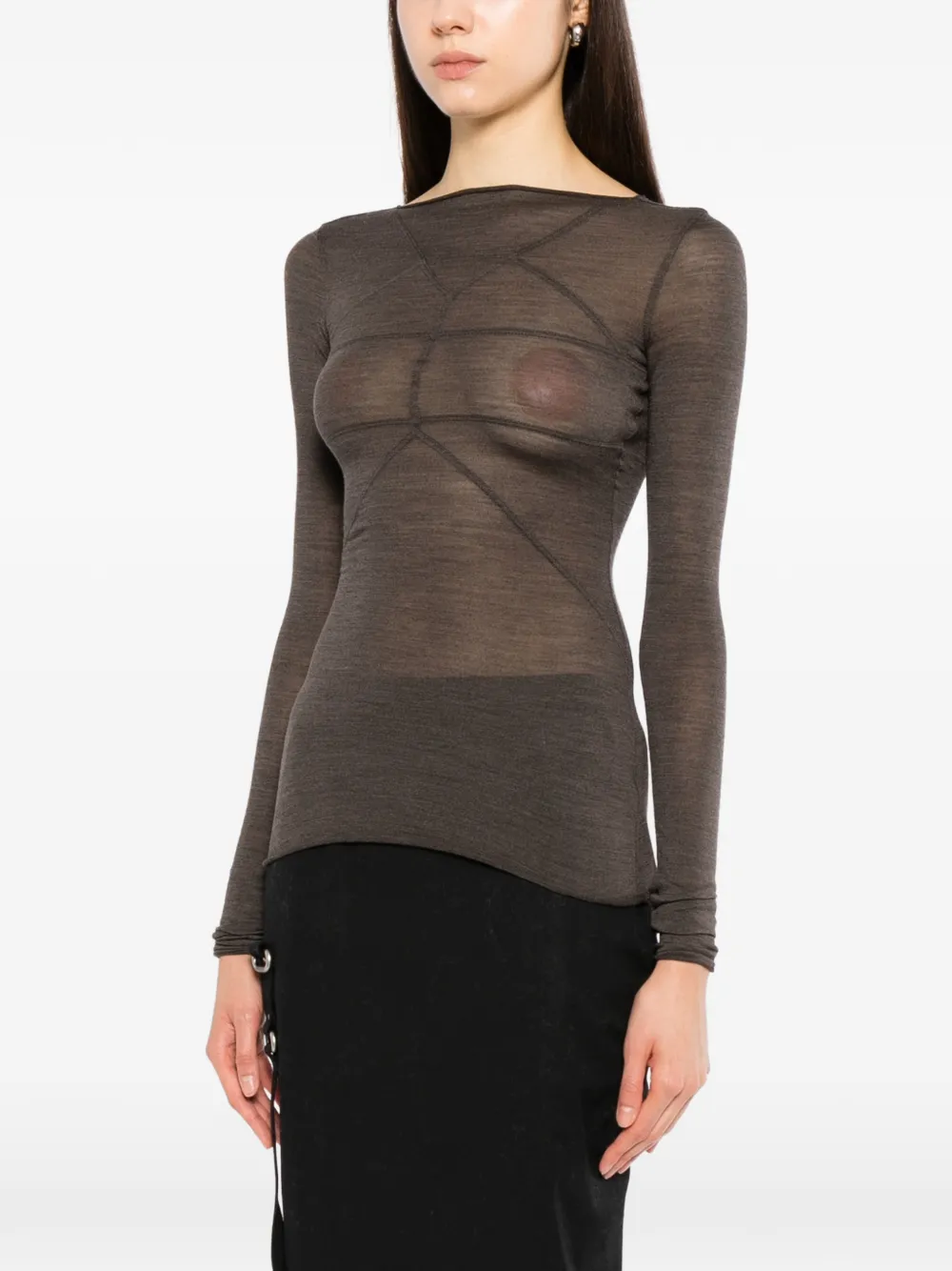 Rick Owens sheer panelled top Bruin