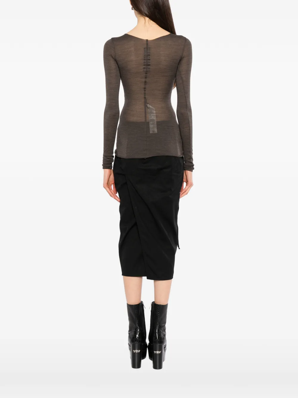 Rick Owens sheer panelled top Bruin