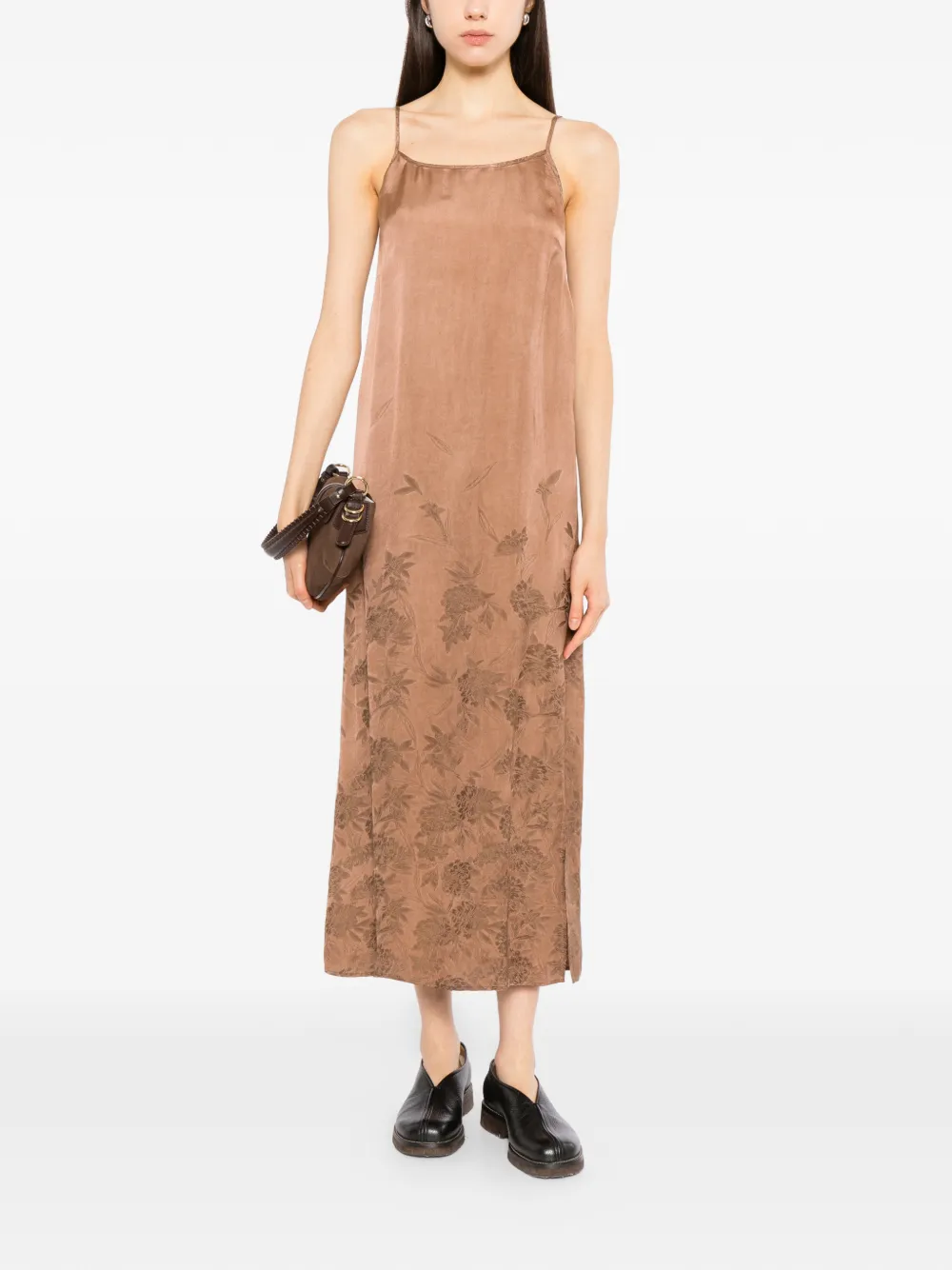 Uma Wang floral-print spaghetti-strap dress Bruin