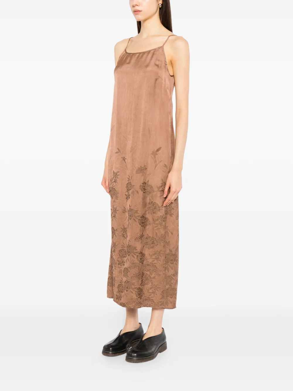 Uma Wang floral-print spaghetti-strap dress Bruin