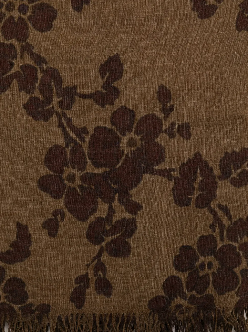 Uma Wang floral-print fringed scarf Geel