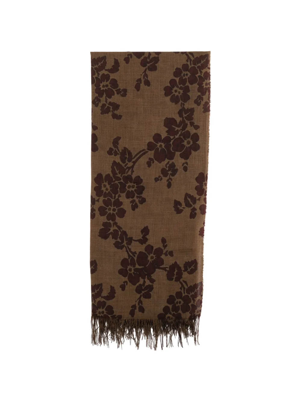 Uma Wang floral-print fringed scarf Geel