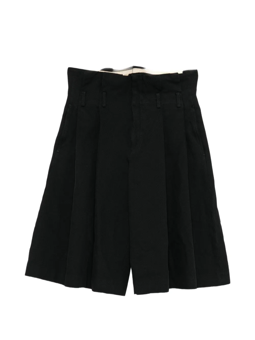 Comme des Garçons Homme Plus pleated wide-leg shorts - Schwarz