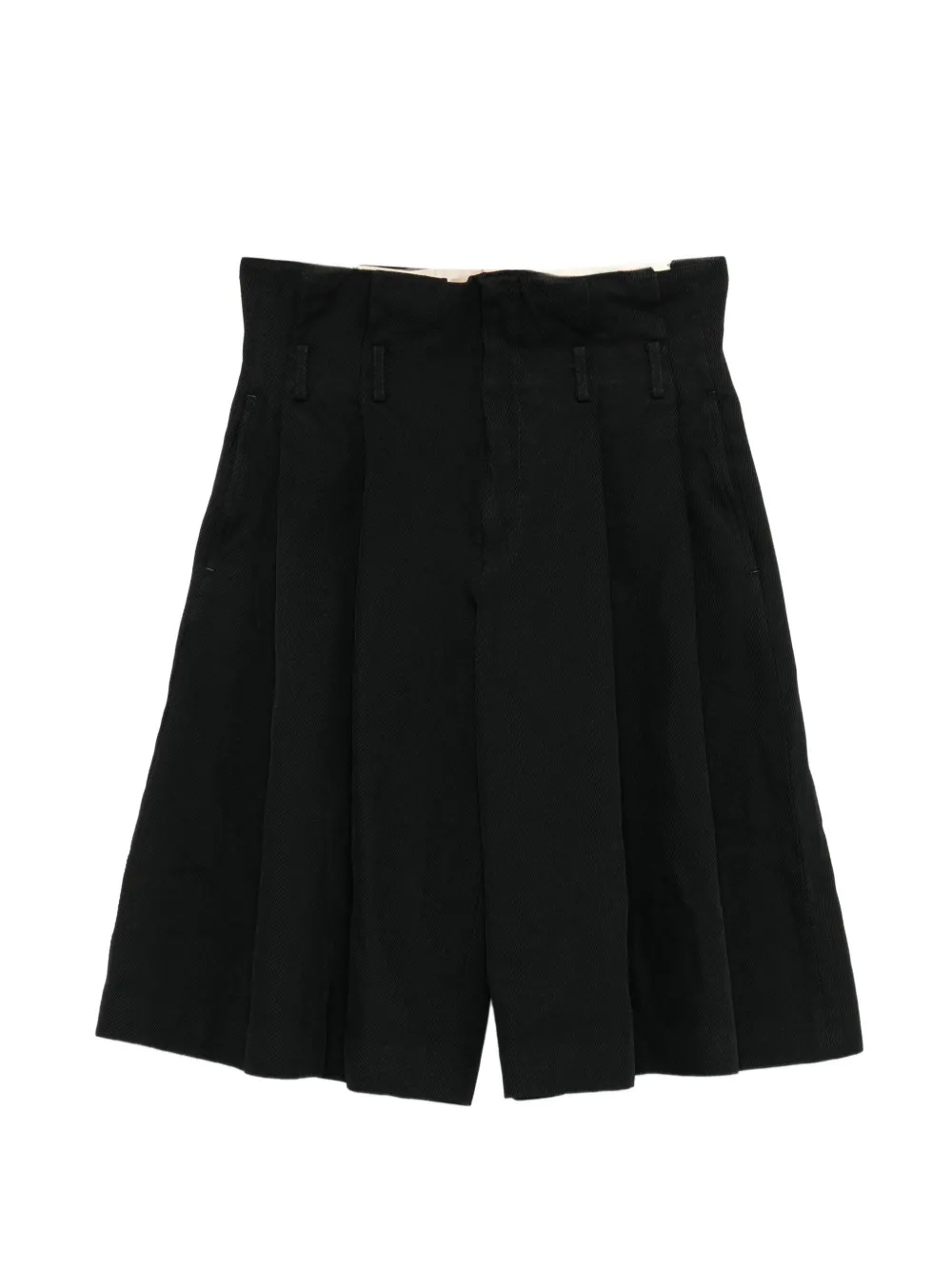 Comme des Garçons Homme Plus pleated wide-leg shorts Zwart