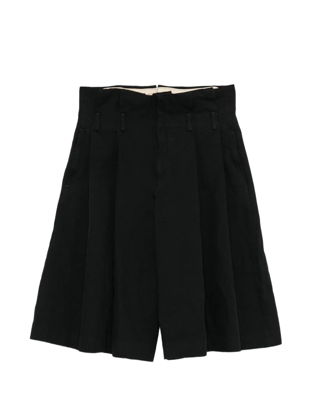 Comme des Garçons Homme Plus pleated wide-leg shorts Zwart