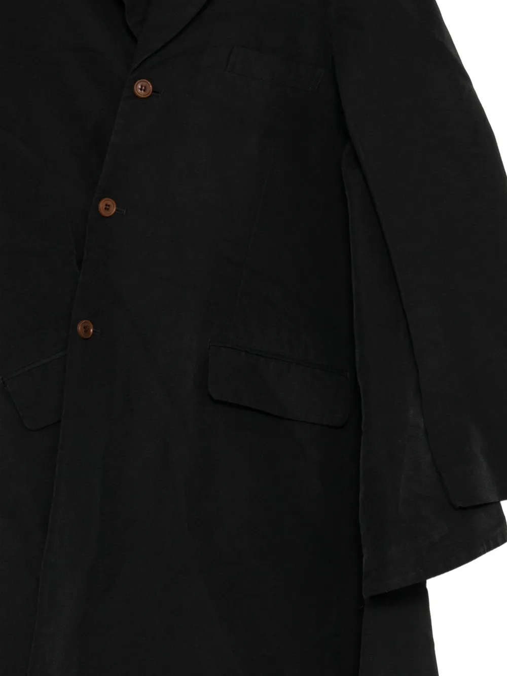 Comme des Garçons Homme Plus layered-sleeve single-breasted coat Zwart