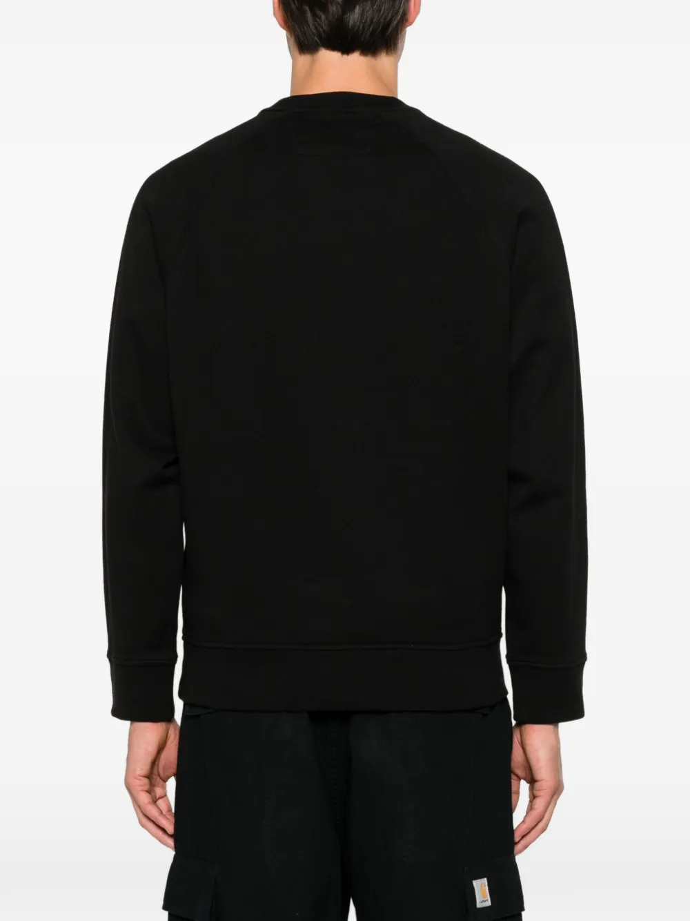 C.P. Company logo-embroidered raglan-sleeve sweater Zwart