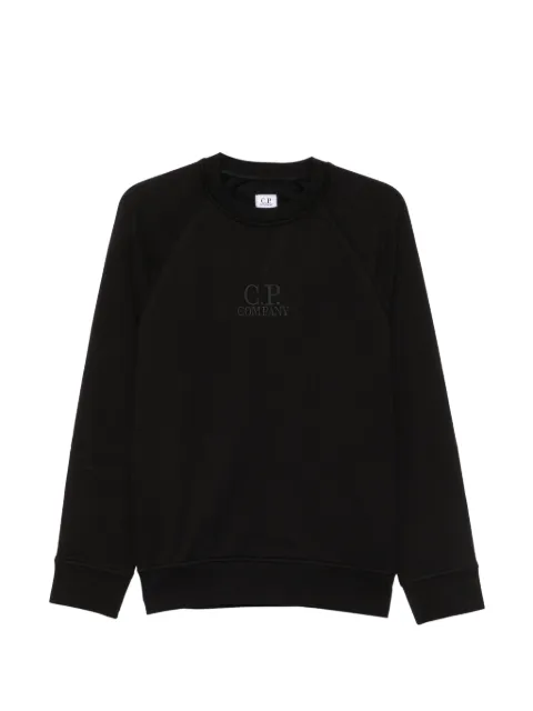 C.P. Company diagonal raised fleece crewneck logo sweatshirt