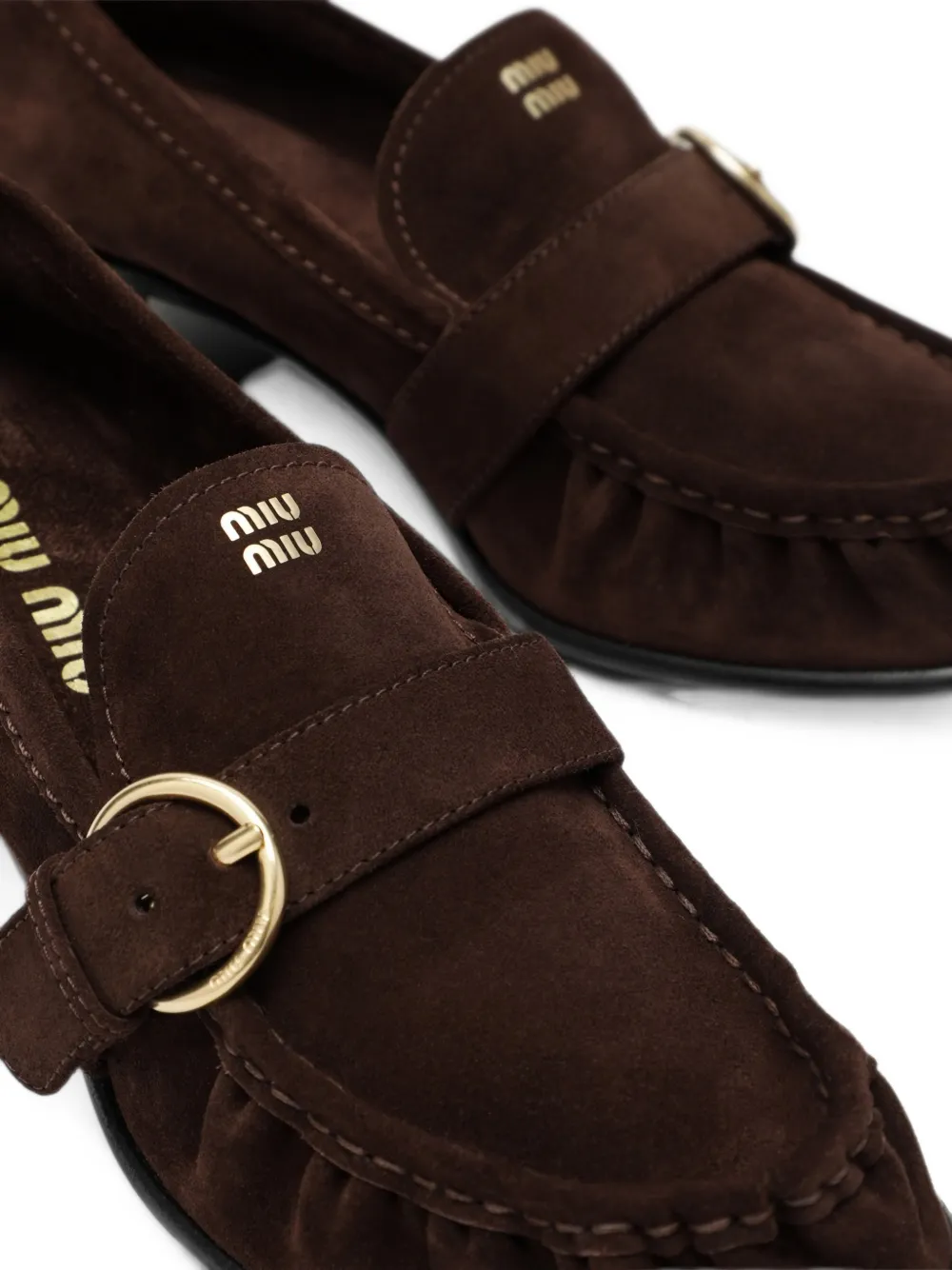 Miu suede loafers with buckle Bruin