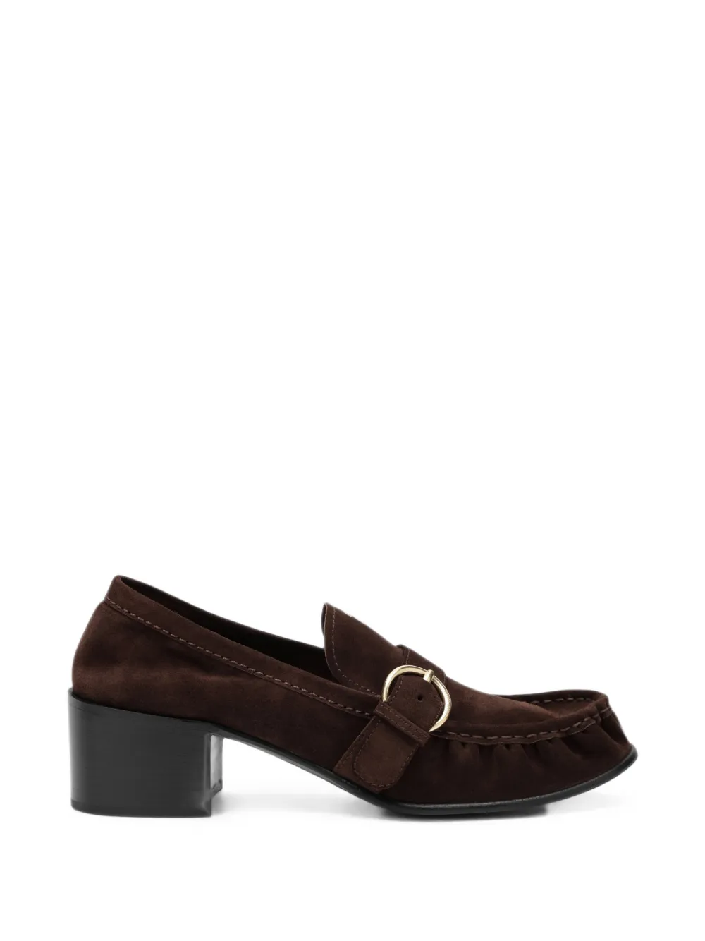 Miu Miu suede loafers with buckle - Marrone