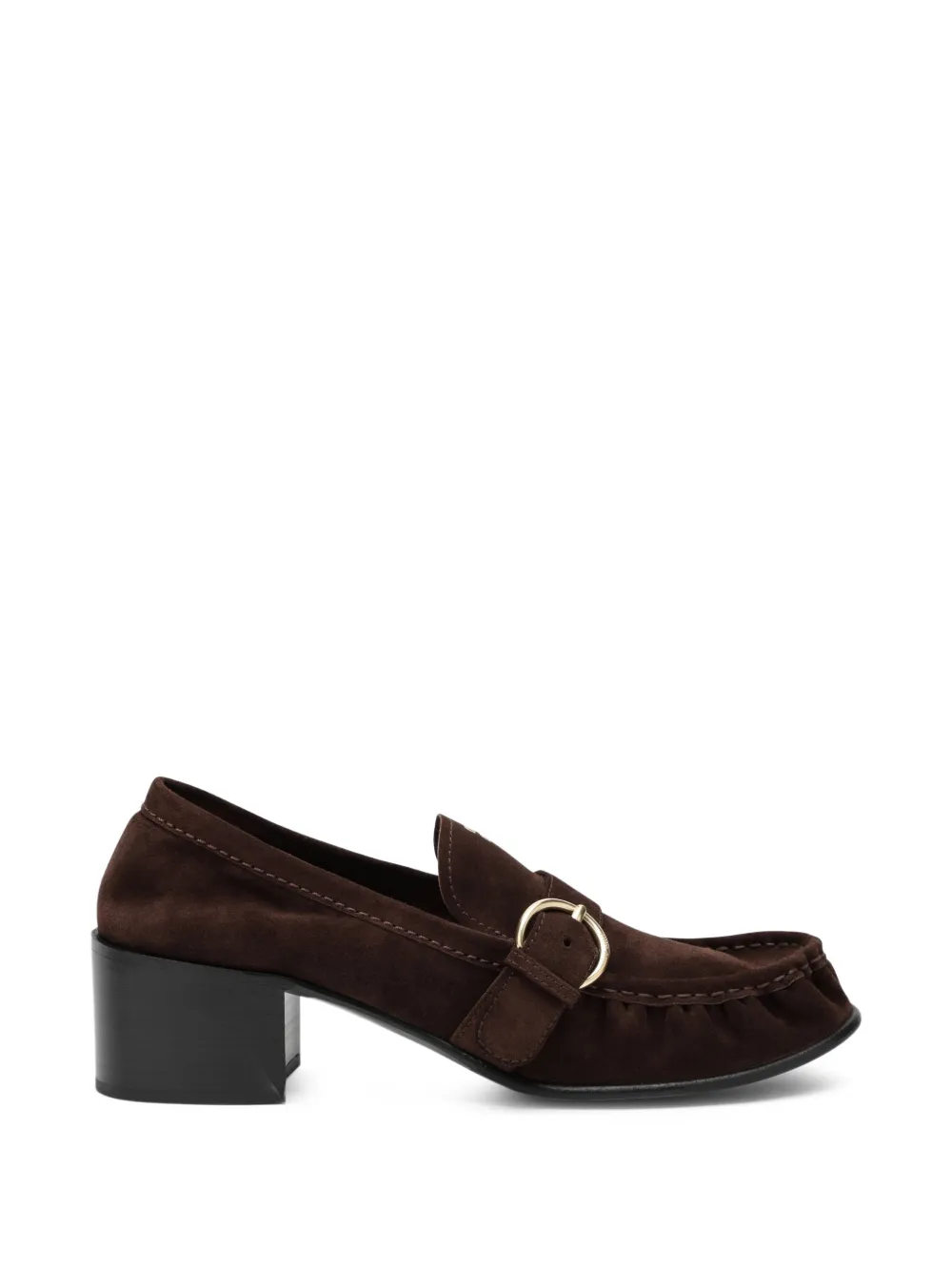 Miu Miu suede loafers with buckle - Marrone