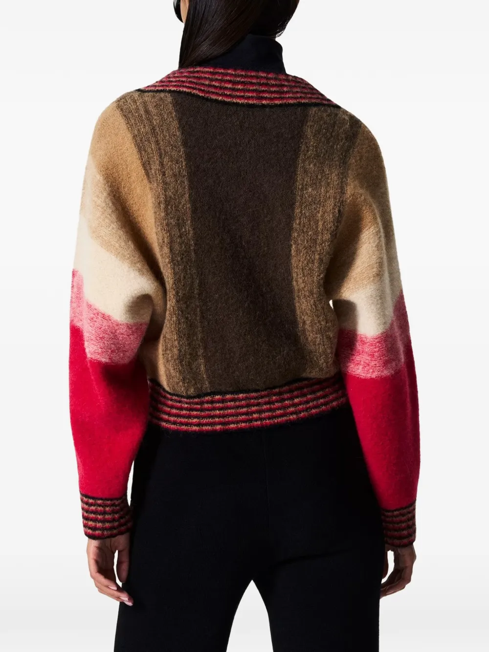 Perfect Moment Alpaca-and-wool V-neck Sweater in Brown, view 4