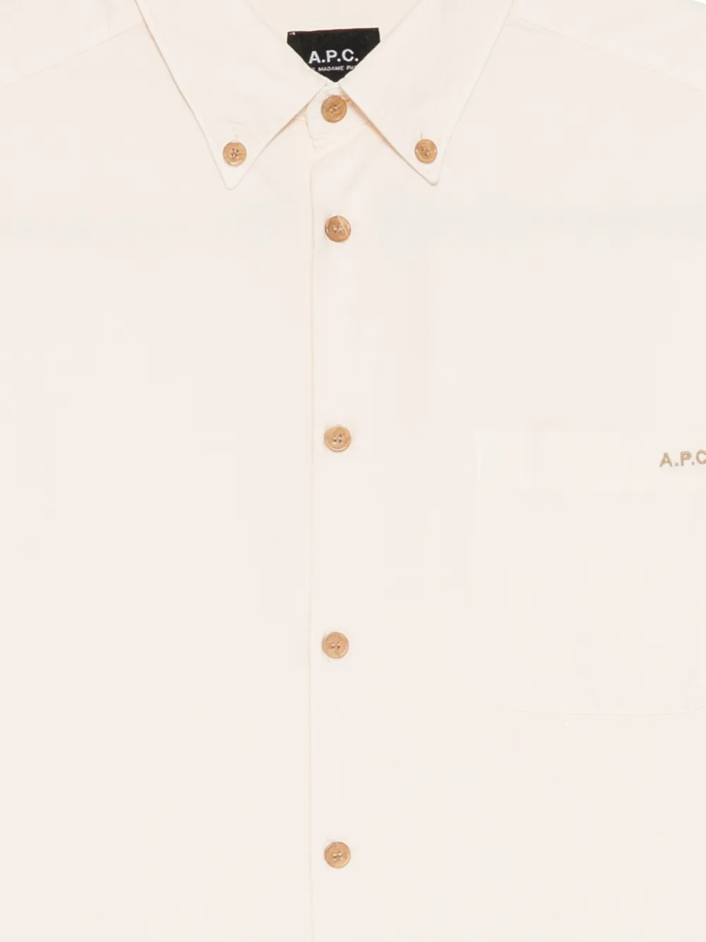 A.P.C. button-down collar shirt Beige