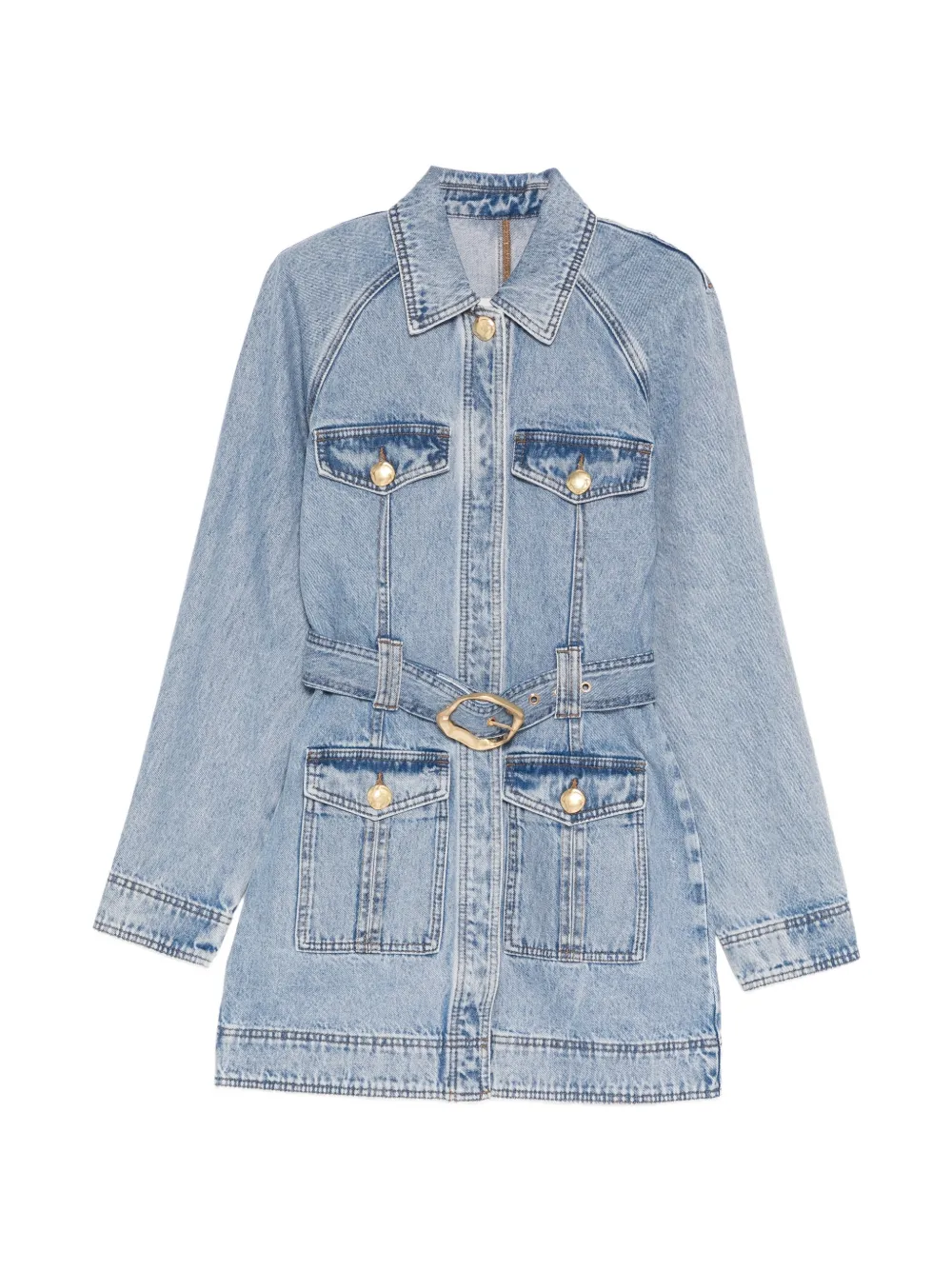 Aje Lyra denim jurk Blauw