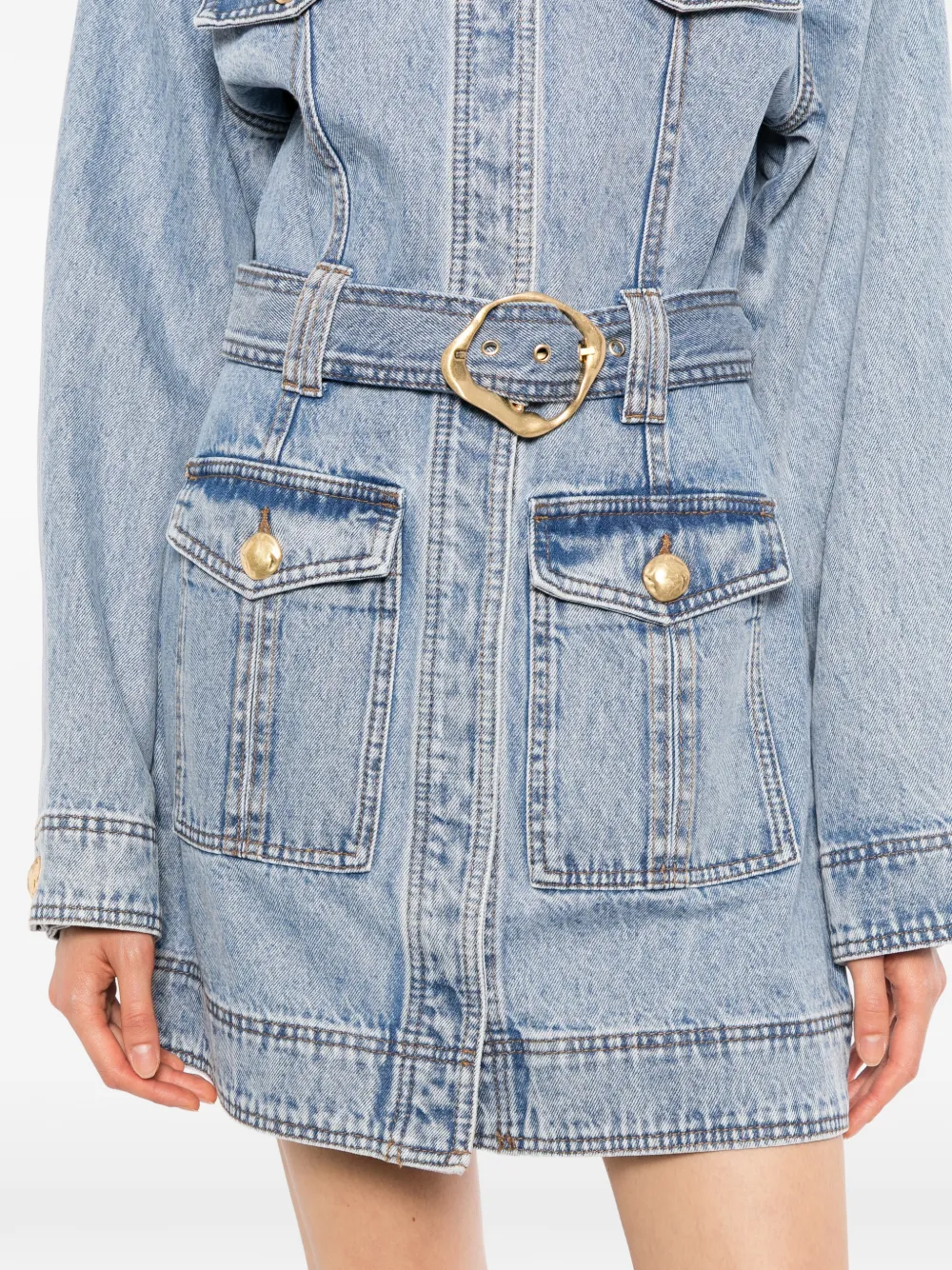 Aje Lyra denim jurk Blauw