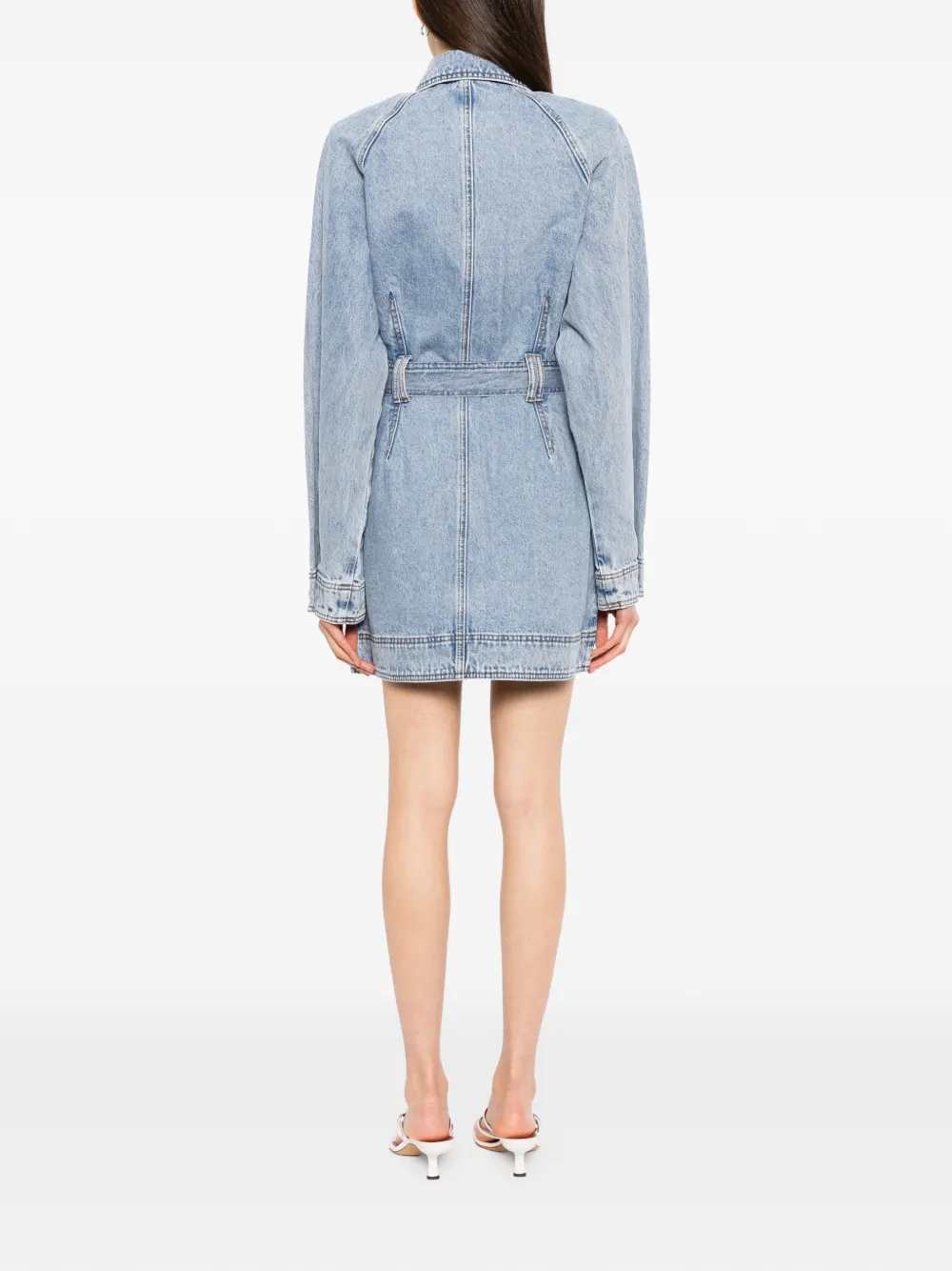 Aje Lyra denim jurk Blauw