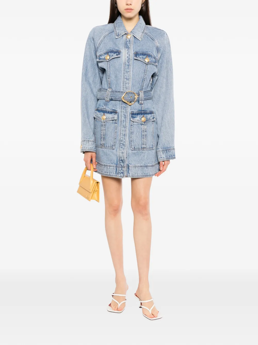 Aje Lyra denim jurk Blauw