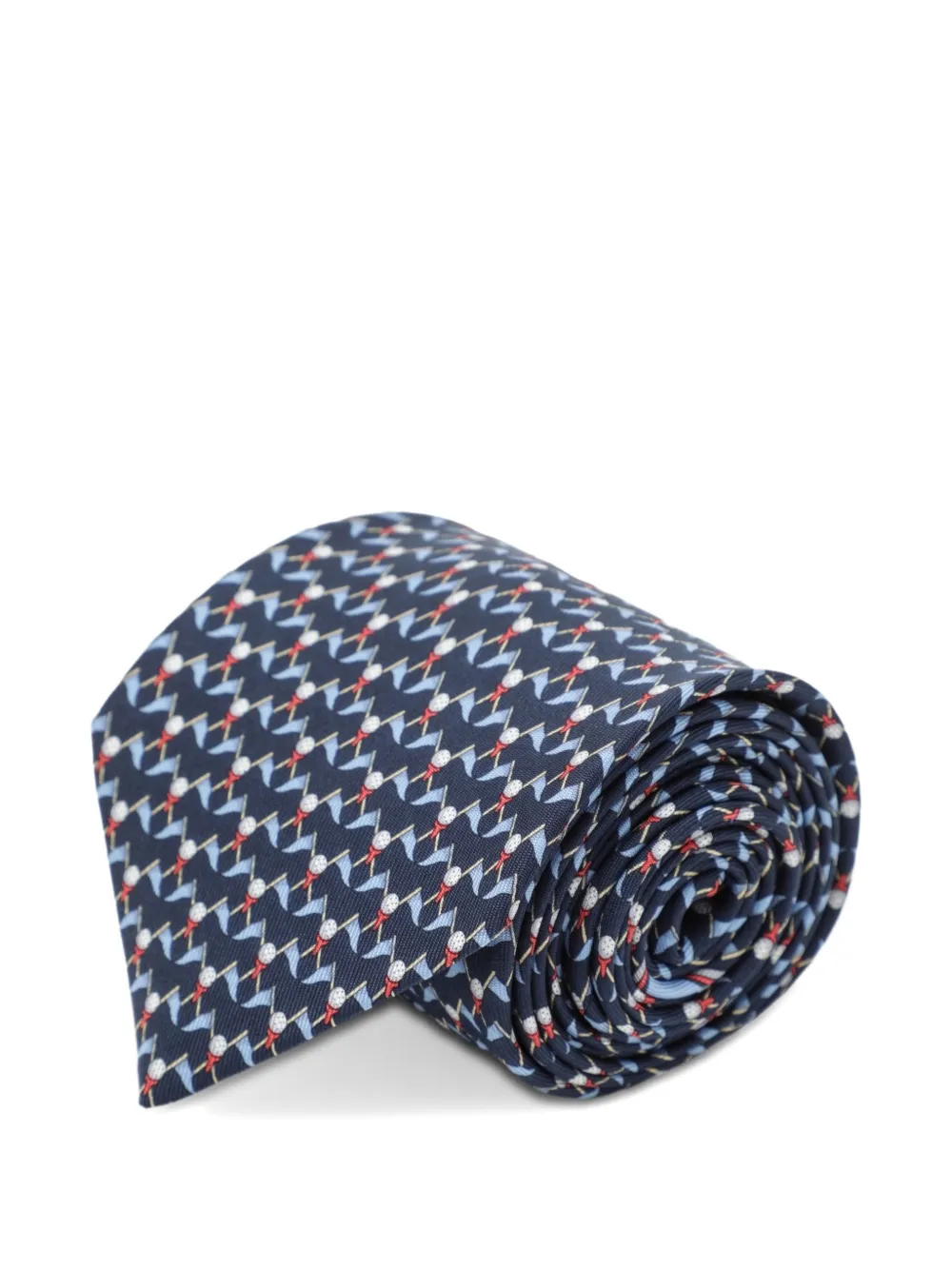 Ferragamo club-print silk tie
