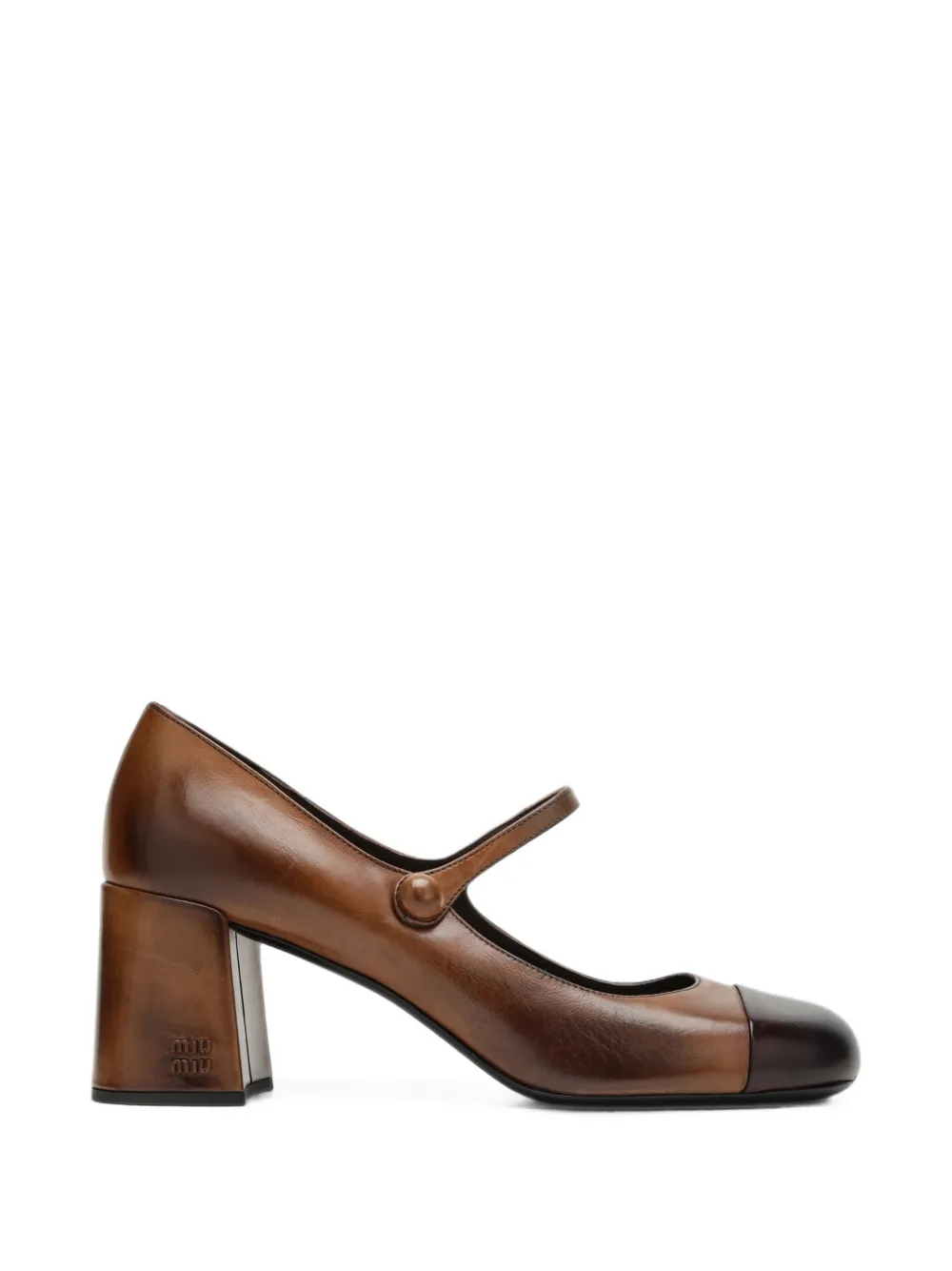 Miu Miu escarpins à talon épais - Marron