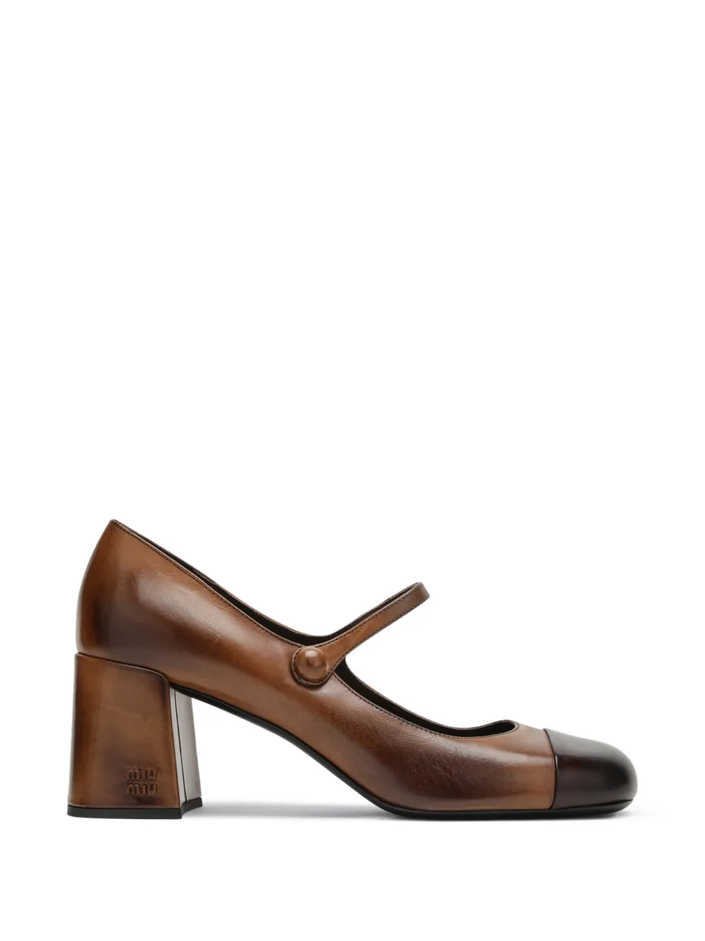 Miu Miu cap-toe block-heel pumps - Marrone