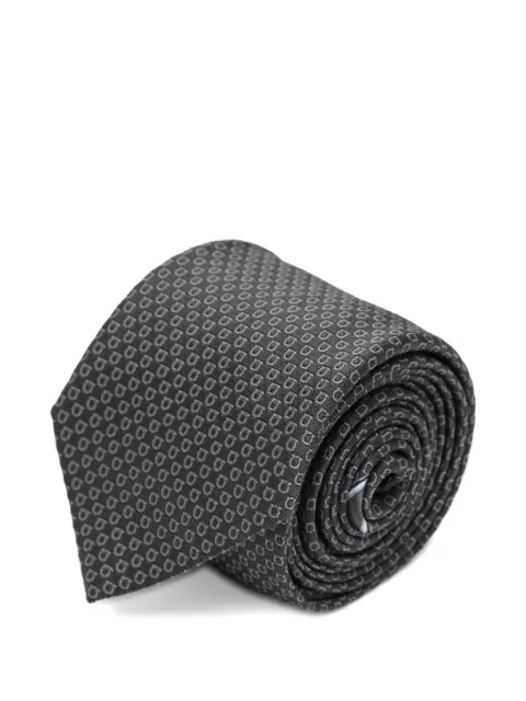 Ferragamo Gancini-print jacquard tie