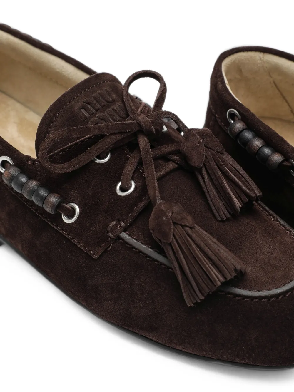 Miu suede boat shoes Bruin
