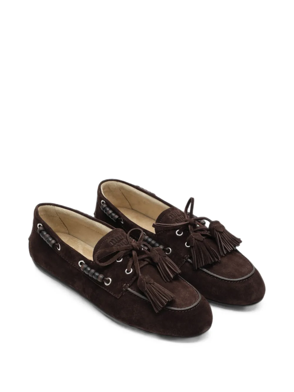 Miu suede boat shoes Bruin
