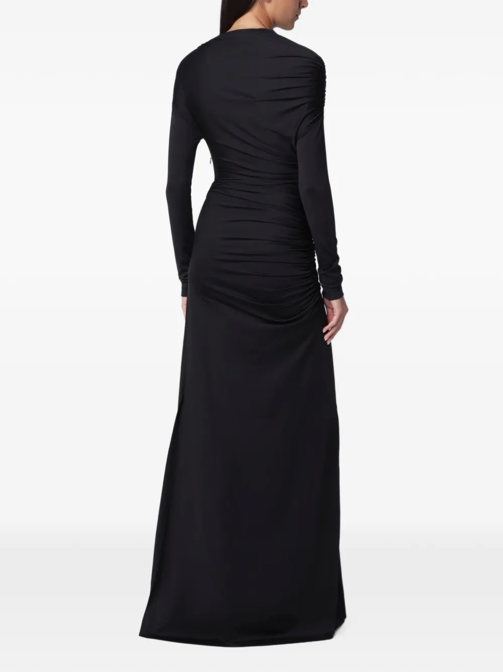 Victoria Beckham draped long-sleeve maxi dress Zwart