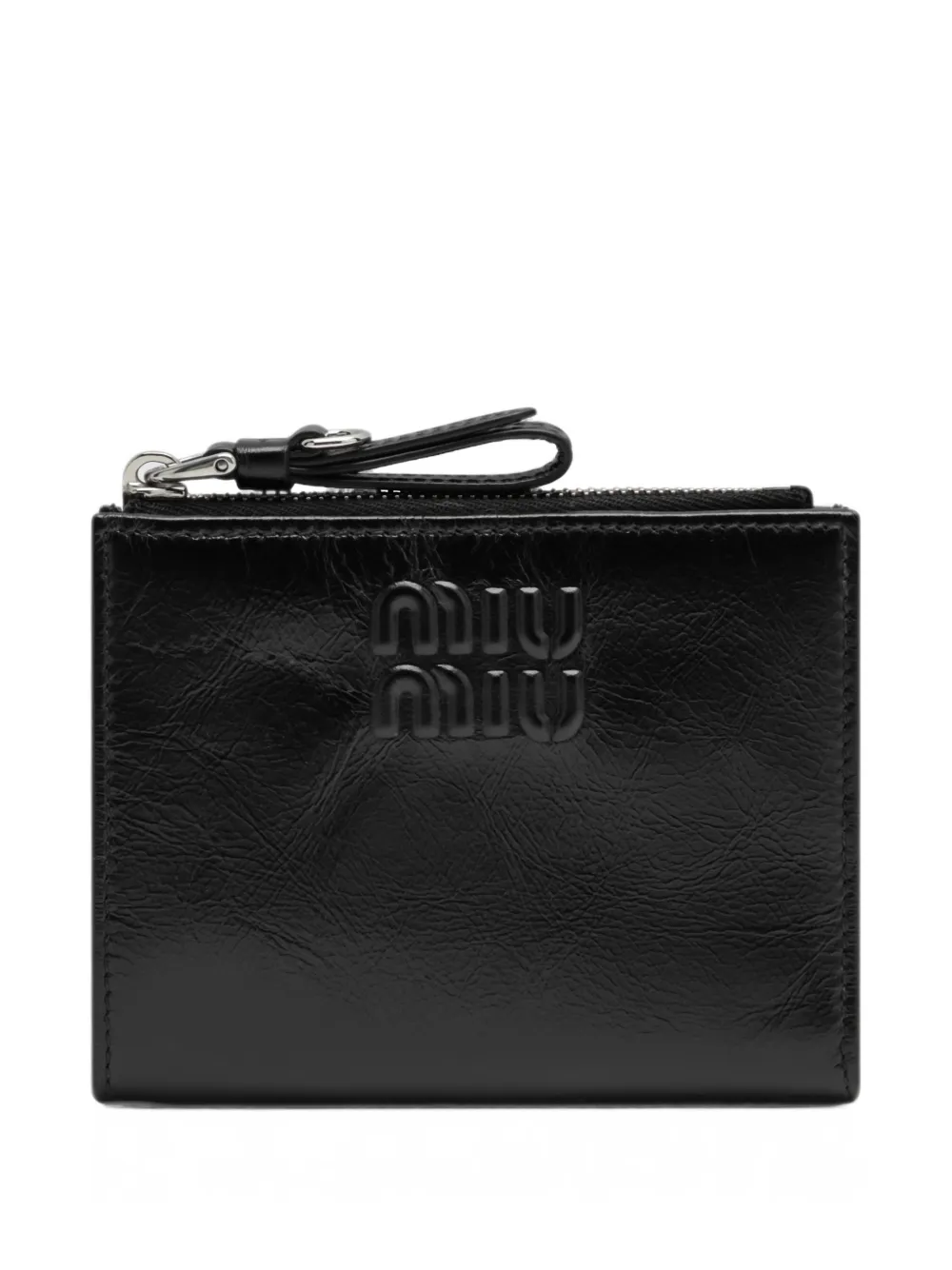 Miu Miu logo leather wallet - Nero