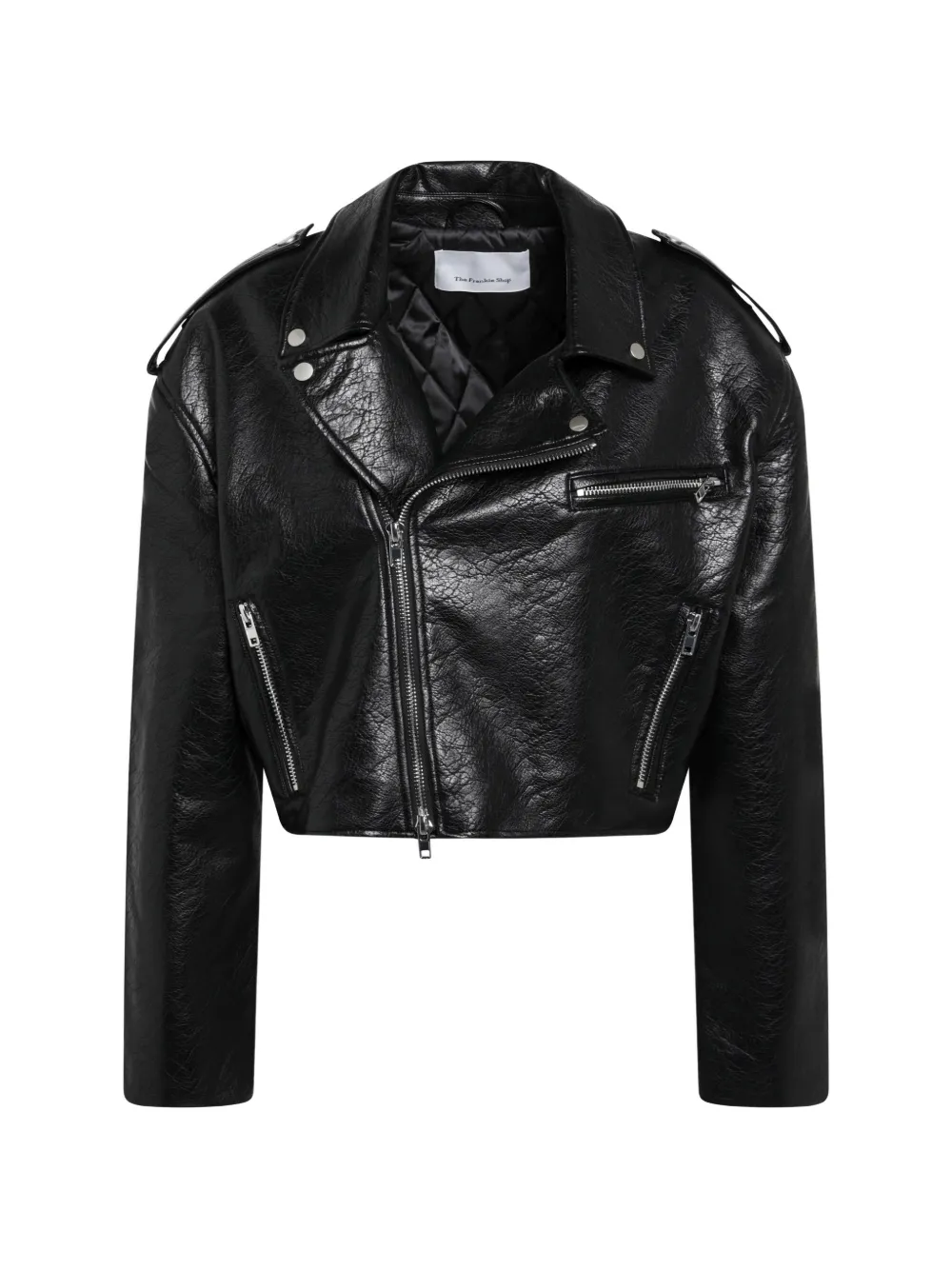 The Frankie Shop Daphne cropped biker jacket - Noir The Frankie Shop Daphne cropped biker jacket - Noir