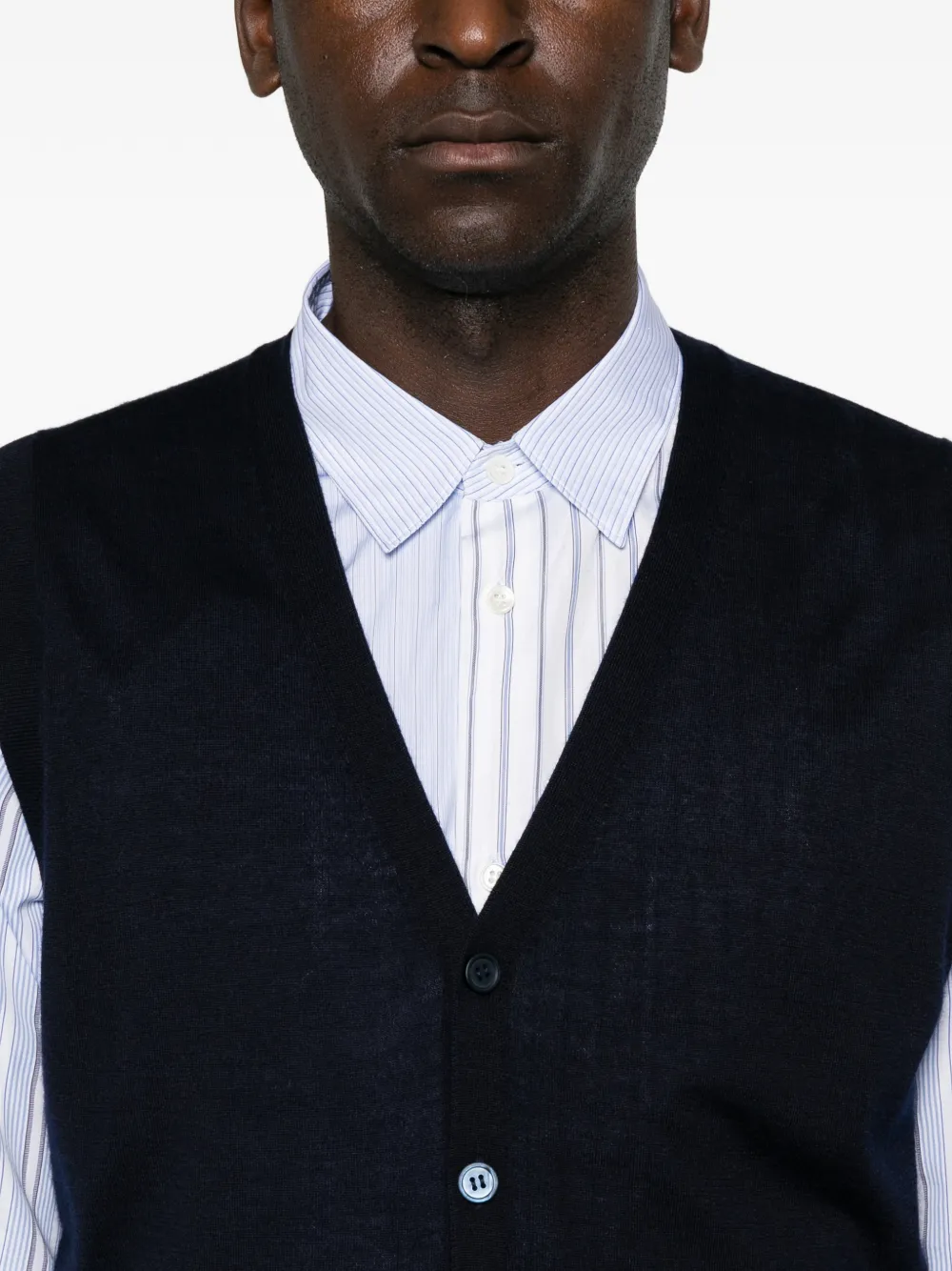 Corneliani Trui met knoopsluiting en V-hals Blauw
