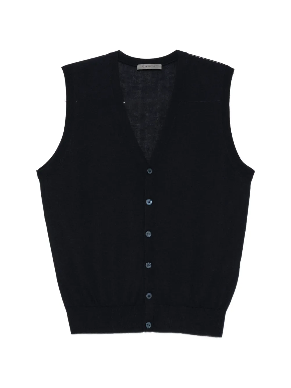 Corneliani button-fastening V-neck sweater - Blue