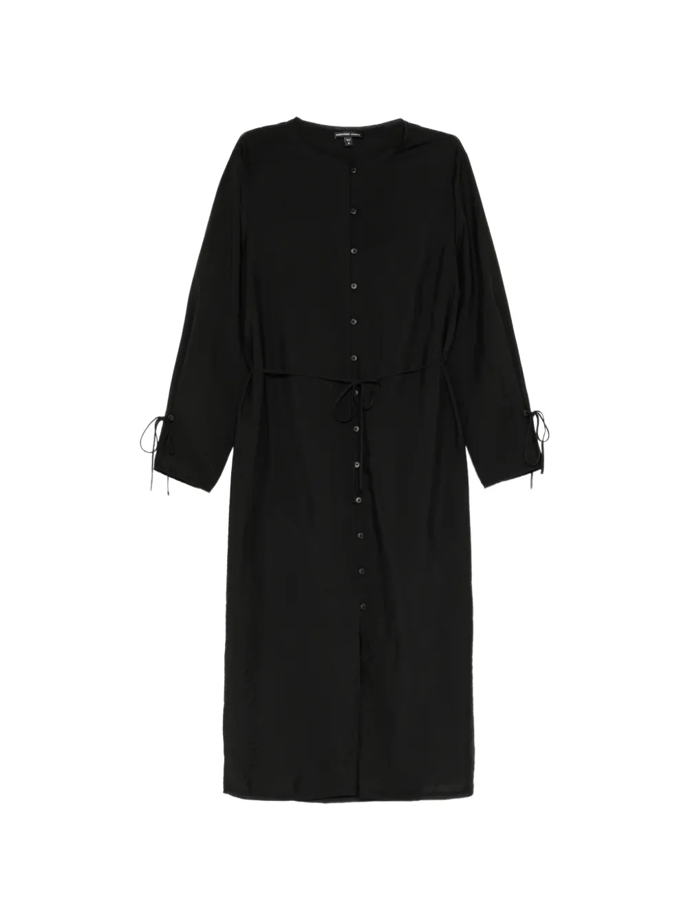 James Perse robe-chemise boutonnée à liens noués - Noir