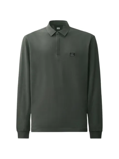 C.P. Company Polo in piqué elasticizzato a maniche lunghe con bottone