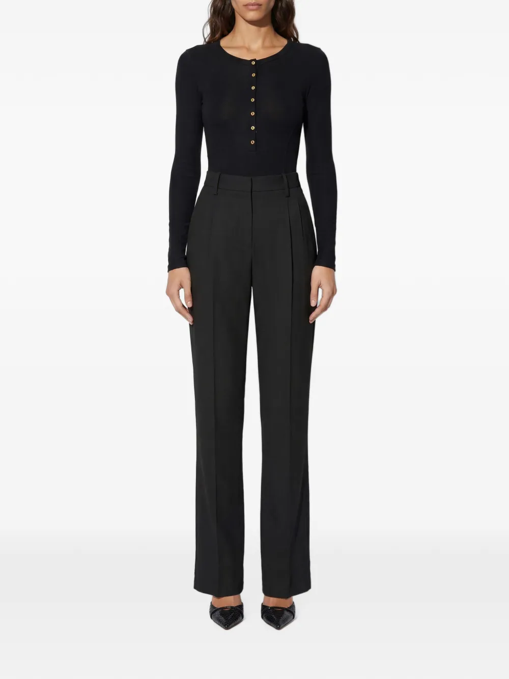 Elisabetta Franchi Soepelvallende gabardine broek Zwart