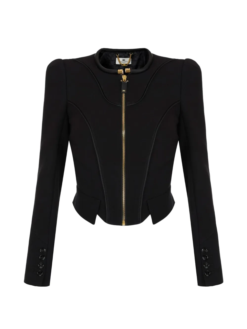 Elisabetta Franchi jacket in double layer crêpe and satin fabrics - Nero